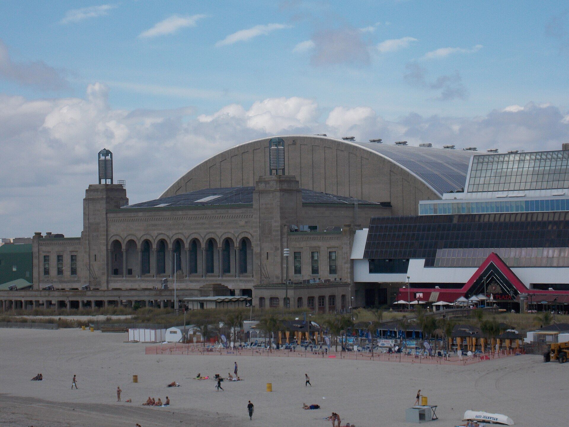Boardwalk Hall seen from the boardwalk in Atlantic City, New Jersey