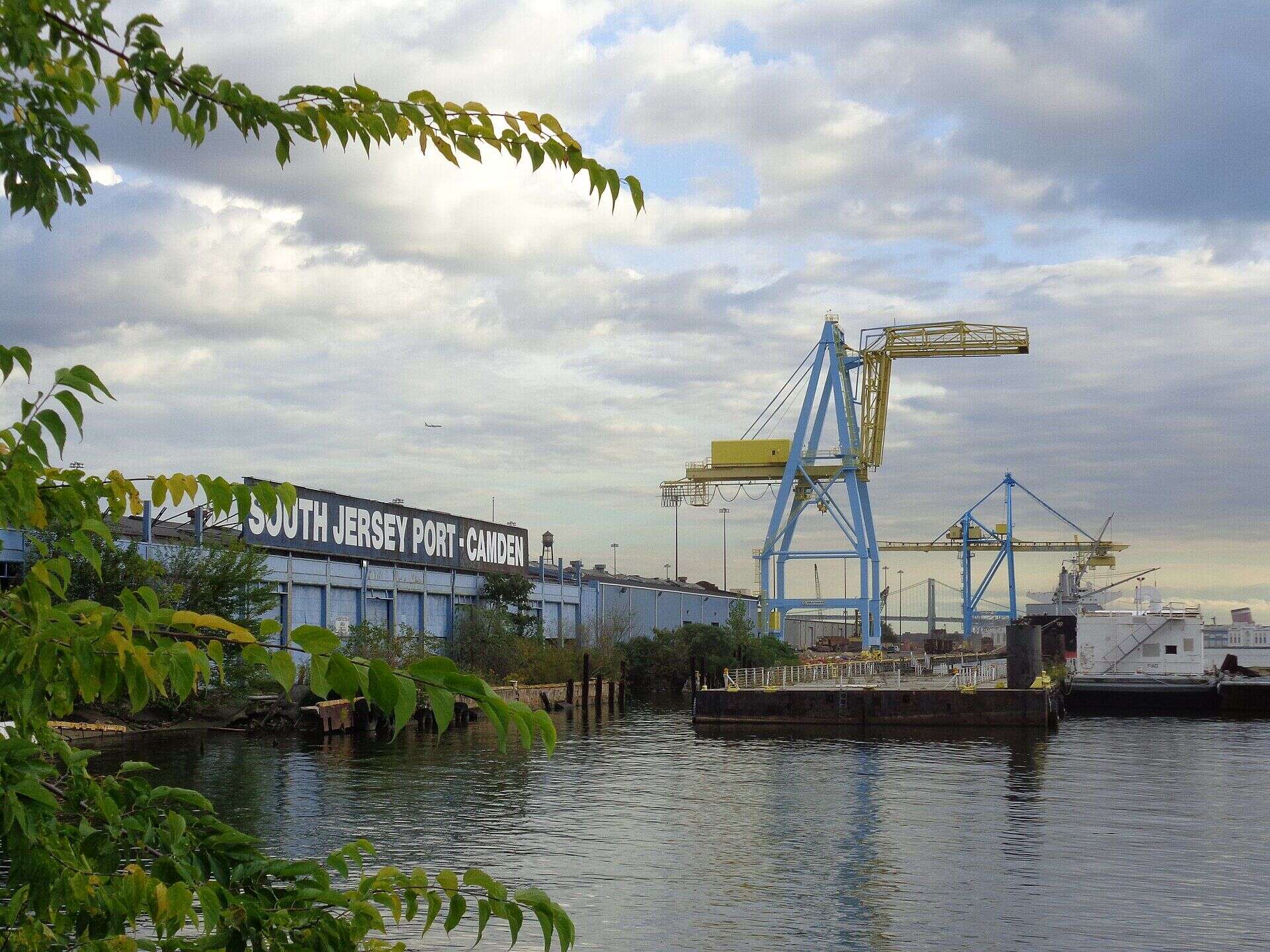 Container cranes at the South Jersey Port Corporation terminal on the Delaware River in Camden, New Jersey