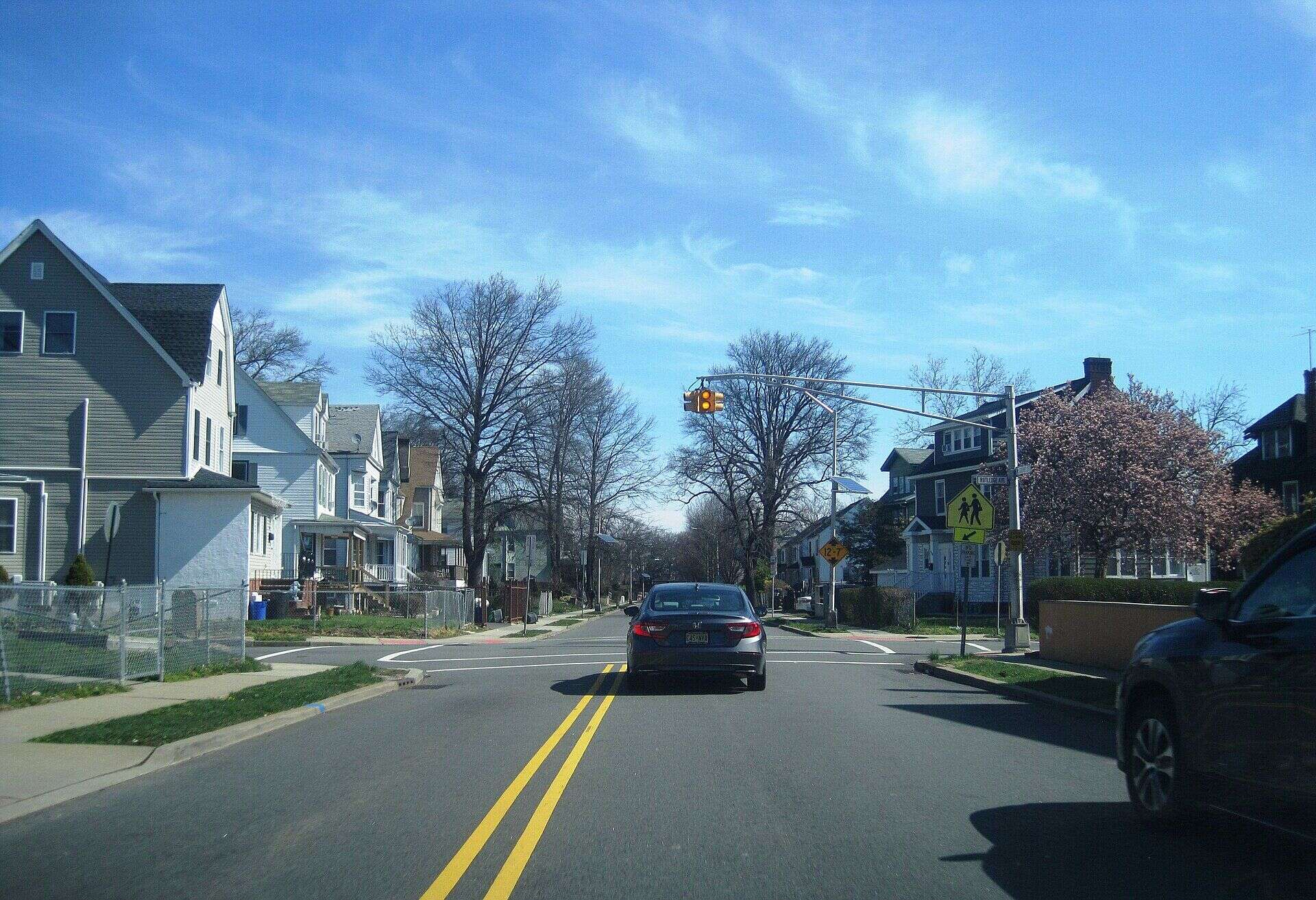 Houses along Grove Street at Rutledge Avenue in East Orange, New Jersey