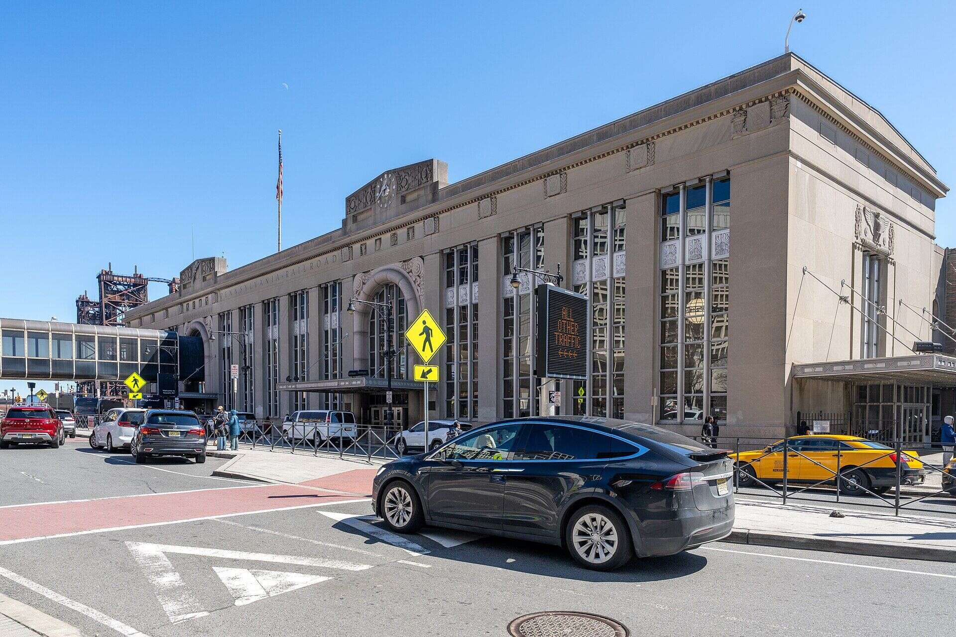 The Raymond Plaza facade of Newark Penn Station in downtown Newark, New Jersey